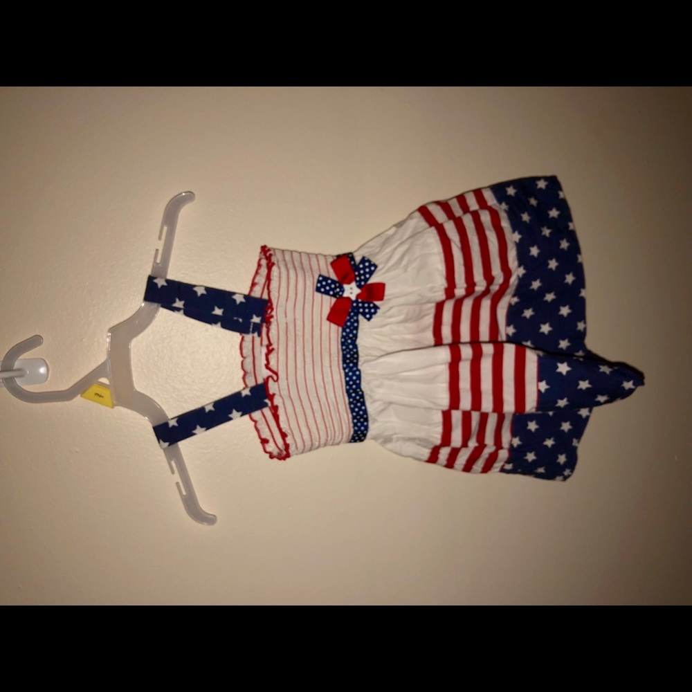 Baby girl USA dress handmade .